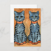 "Twins" Striped Cats door Louis Wain Bedankkaart (Voorkant / Achterkant)