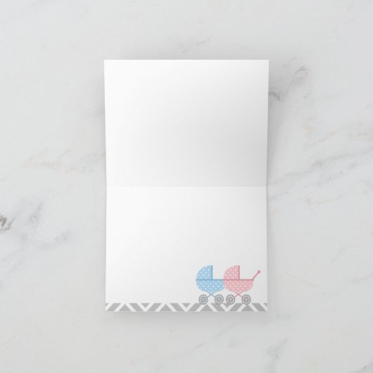 Twins Strollers Baby shower bedankkaart (Binnen)