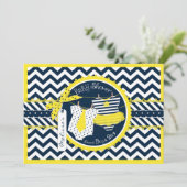 Twins Stropdas Tutu Chevron Baby shower Kaart (Staand voorkant)