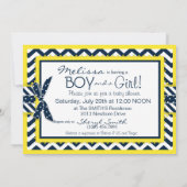 Twins Stropdas Tutu Chevron Baby shower Kaart (Achterkant)