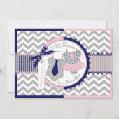 Twins Stropdas Tutu Chevron Baby shower Kaart (Voorkant)