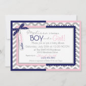 Twins Stropdas Tutu Chevron Baby shower Kaart (Achterkant)