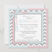 Twins Stropdas Tutu Chevron Baby shower Kaart (Achterkant)