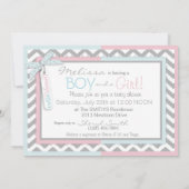 Twins Stropdas Tutu Chevron Baby shower Kaart (Achterkant)