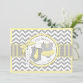 Twins Stropdas Tutu Chevron Baby shower Kaart (Staand voorkant)