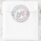 Twins Stropdas Tutu Chevron Print Baby shower Ronde Sticker (Tas)