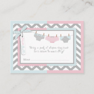 Twins Stropdas Tutu Diaper Raffle Ticket Informatiekaartje