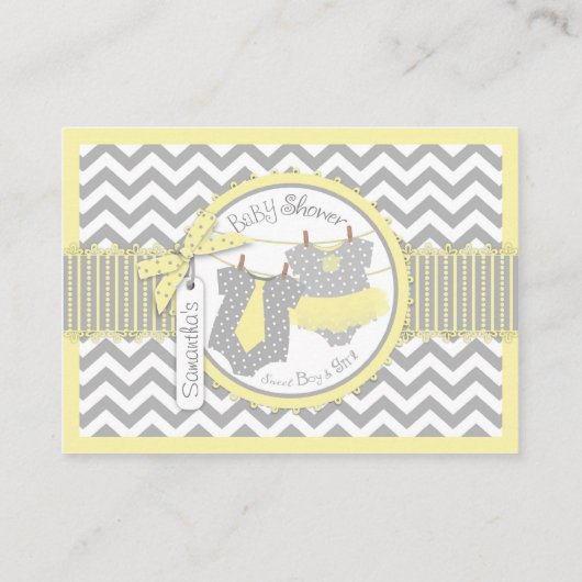 Twins Stropdas Tutu Luier Raffle Ticket Informatiekaartje (Achterkant)