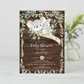 Twins Sweet Koala Beren Baby shower Uitnodiging (Staand voorkant)