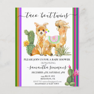 Twins Taco Fiesta Baby shower lama