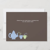 Twins Tea Party Blauw Groen Baby shower Kaart (Achterkant)