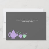 Twins Tea Party Paarse groene Baby shower Kaart (Achterkant)