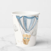 Twins Teddy Bear Blue Hot Air Balloon Papieren Bekers (Achterkant)