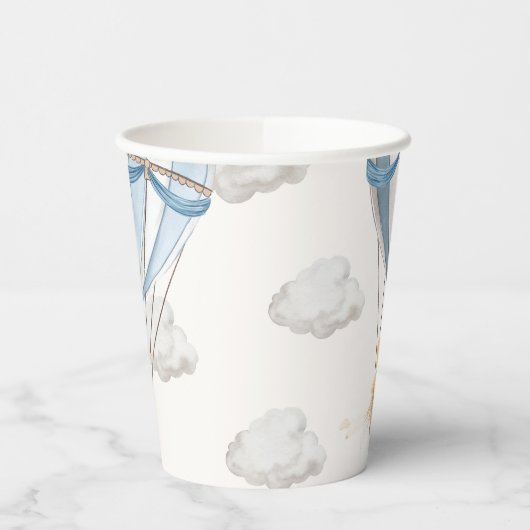 Twins Teddy Bear Blue Hot Air Balloon Papieren Bekers (Links)