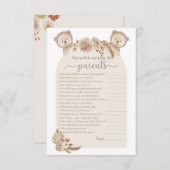 Twins Teddy Bear die de Ouders kent die het spelle Kaart (Voorkant / Achterkant)