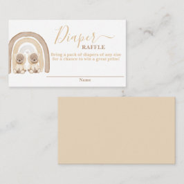 Twins Teddy Bear en Rainbow Diaper Raffle Kaart