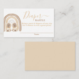 Twins Teddy Bear en Rainbow Diaper Raffle Kaart