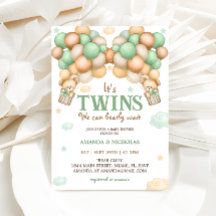 Twins Teddy Bear Groen Baby shower