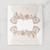 Twins Teddy Bear Party Table Number Name Plaatskaartje (Buitenkant ongevouwen)