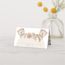 Twins Teddy Bear Party Table Number Name