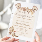 Twins Teddy Bear, we kunnen Baby shower afwachten Kaart