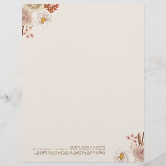 Twins Teddy Bear Word Scramble Baby shower Game (Achterkant)