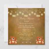 Twins Teddy Bears Neutral Kerstmis Baby shower Kaart (Achterkant)