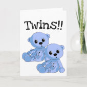 Twins Teddy Bears Persoonlijk Wenskaart Kaart (Voorkant)