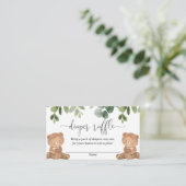 Twins Teddy beren Geslacht neutrale luier loterij Informatiekaartje (Staand voorkant)