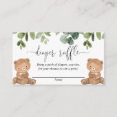 Twins Teddy beren Geslacht neutrale luier loterij Informatiekaartje (Voorkant)