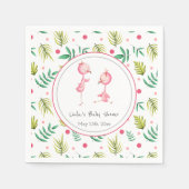 Twins Tropical Flamingo Personalized Baby shower Servet (Voorkant)
