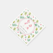 Twins Tropical Flamingo Personalized Baby shower Servet (Hoek)