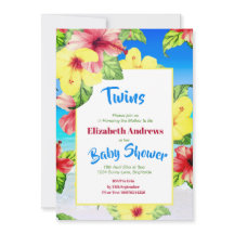 Twins Tropical Flower Beach Floral Baby shower