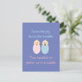 Twins = Twee keer het Joy Cute Poem Briefkaart (Staand voorkant)