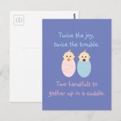 Twins = Twee keer het Joy Cute Poem Briefkaart (Voorkant / Achterkant)