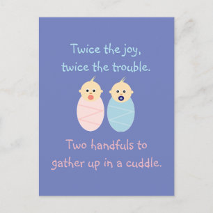 Twins = Twee keer het Joy Cute Poem Briefkaart