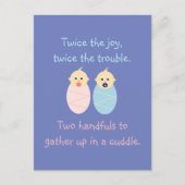 Twins = Twee keer het Joy Cute Poem Briefkaart (Voorkant)