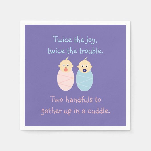 Twins = Twee keer het Joy Cute Poem Servet (Voorkant)