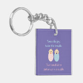 Twins = Twee keer het Joy Cute Poem Sleutelhanger (Voorkant Links)