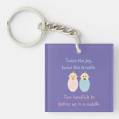 Twins = Twee keer het Joy Cute Poem Sleutelhanger (Voorkant)