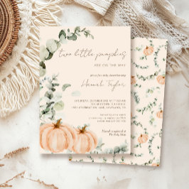 Twins Twee kleine pompoenen Herfst Baby shower Kaart