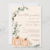 Twins Twee kleine pompoenen Herfst Baby shower Kaart (Voorkant)