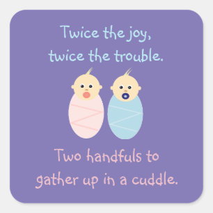 Twins = Tweemaal de Joy Vierkante Sticker