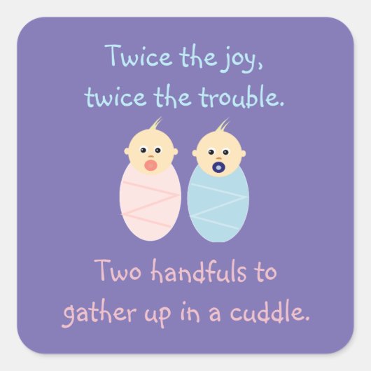 Twins = Tweemaal de Joy Vierkante Sticker (Voorkant)
