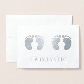 Twins Twintastic Funny Silver Folie Kaarten (Voorkant met envelop)