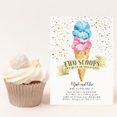 TWINS Two Scoops Boy and Girl Birthday Party Kaart