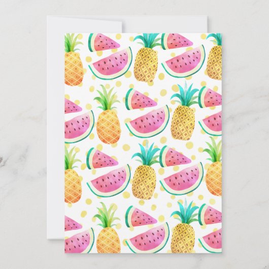 Twins Two-tti Frutti 2nd Birthday Invitation Kaart (Achterkant)