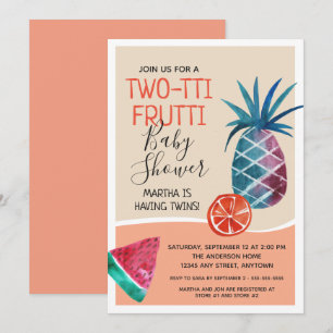 Twins Two-tti Frutti Baby shower Kaart