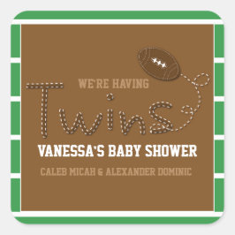 TWINS Typografie Voetbal Baby Shower Sticker