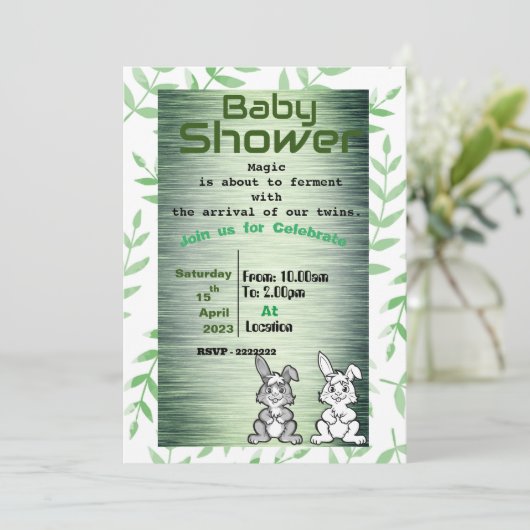 Twins-uitnodiging Kaart (Staand voorkant)
